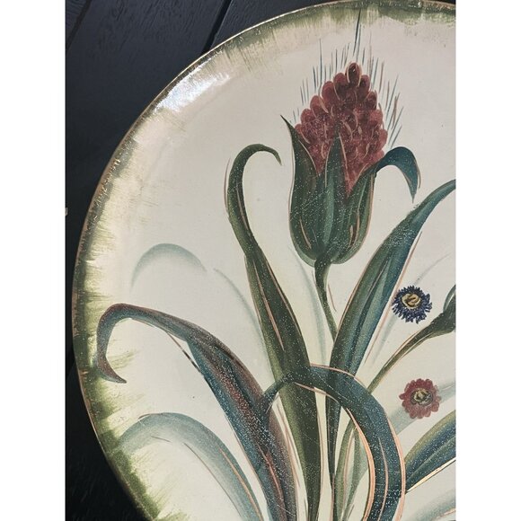 Vtg Decorative Plates Italy Hand Painted Floral Set of 2 10" & 7 " Wall Hangings - Picture 14 of 15